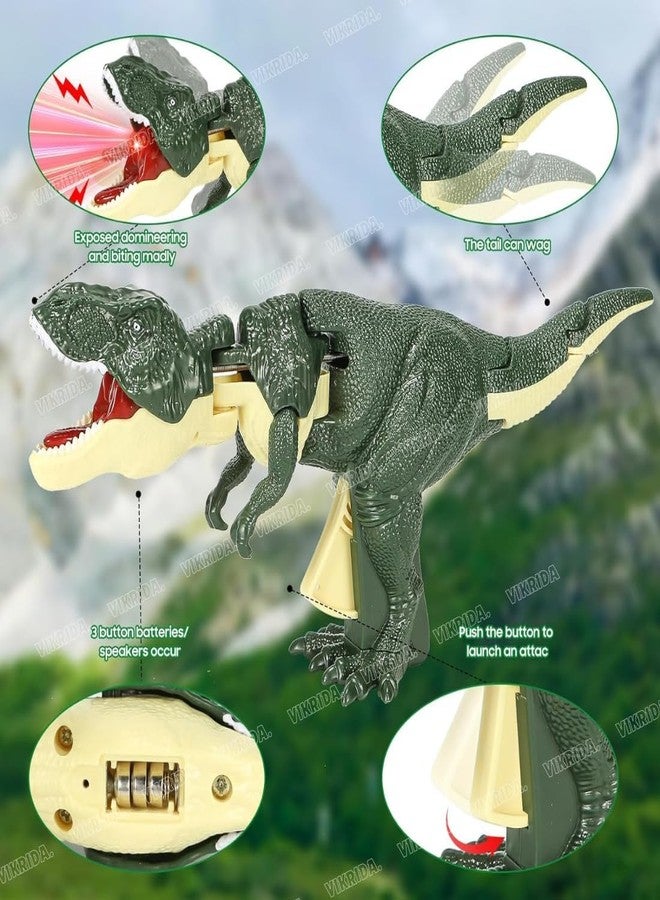 4AJ BAZAAR 11 Inches Trigger T-Rex Dinosaur Toy- Innovative Telescoping & Swinging Features Realistic Design - Engaging Sound Effects & Lighting - Image 5